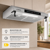 LED Beleuchtung Baffle Fettfilter Aktivkohlefilter Dunstabzugshaube 60 cm Silber – KB ELEMENTS