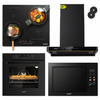 KB ELEMENTS Herdset 4-teilig ELK75EV1P ELK111AS ELK150H60 ELK25MB1 Backofen AntiScratch Kopffreihaube Mikrowelle Schwarz KB ELEMENTS