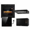 KB ELEMENTS Herdset 4-teilig ELK75EV1P ELK60PB1 ELK156S60B ELK25MB1 Backofen Induktion Schuko Haube Mikrowelle Schwarz KB ELEMENTS