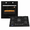 KB ELEMENTS Herdset 2-teilig ELK75EV2P ELK76GH1 – Einbaubackofen 60 cm Gaskochfeld 76 cm 5 Brenner Schwarz Silber