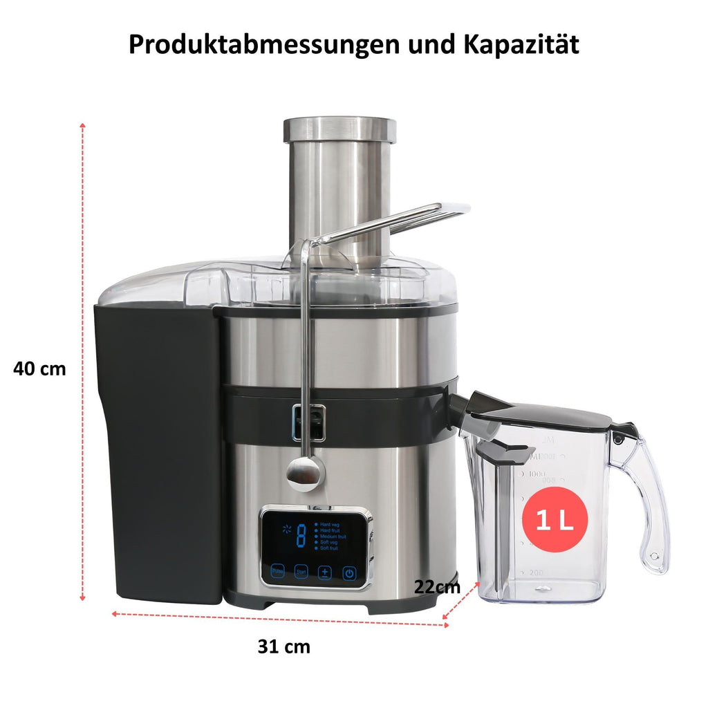 KB ELEMENTS Edelstahl Entsafter, 800 Watt Voll Kupfer Motor, Touch Display