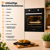KB ELEMENTS Herdset 2-teilig – Einbaubackofen 60 cm + Glaskeramikkochfeld 77 cm | Air Fry, A+, Schwarz