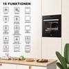 15 Backfunktionen Einbaubackofen ELK75DV2 Schwarz/Silber – Übersicht Umluft Grill Air Fry KB ELEMENTS