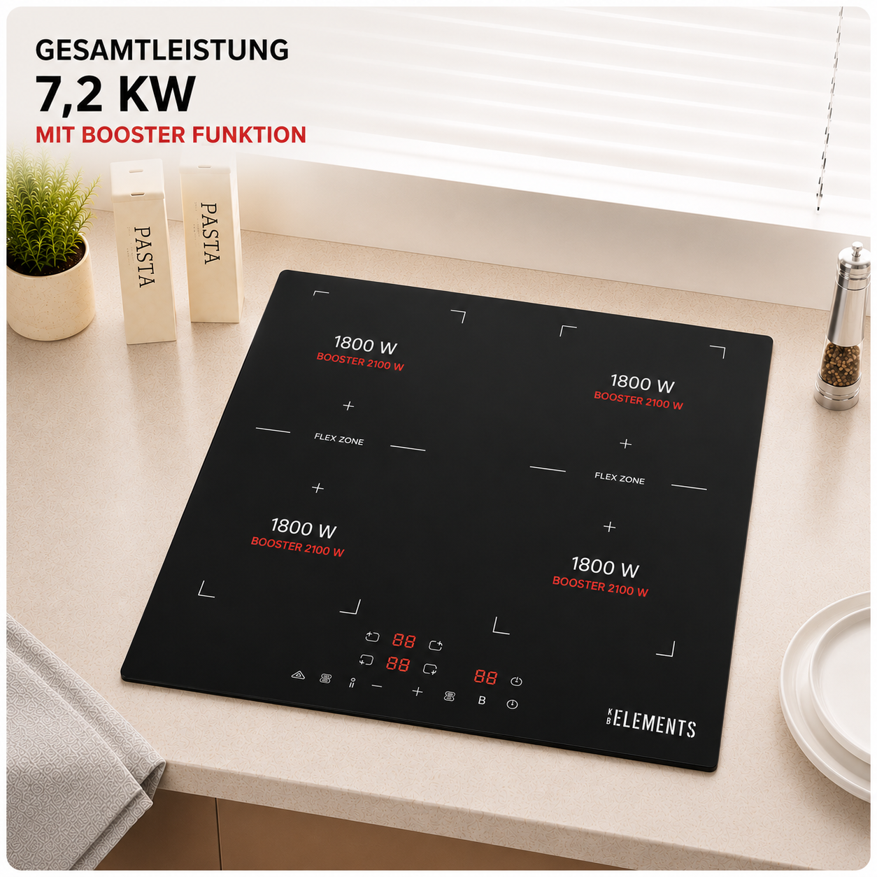7200 W PowerBoost Induktionskochfeld – KB ELEMENTS Herdset