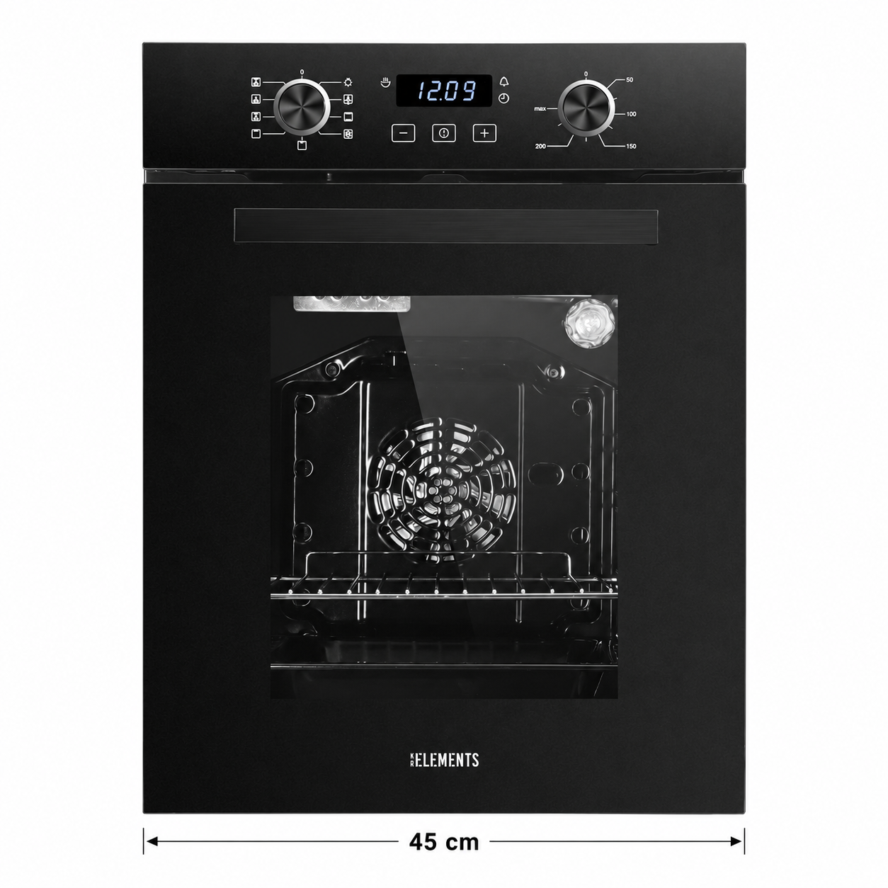 Einbaubackofen ELK45EV1 45 cm Schwarz Schuko KB ELEMENTS