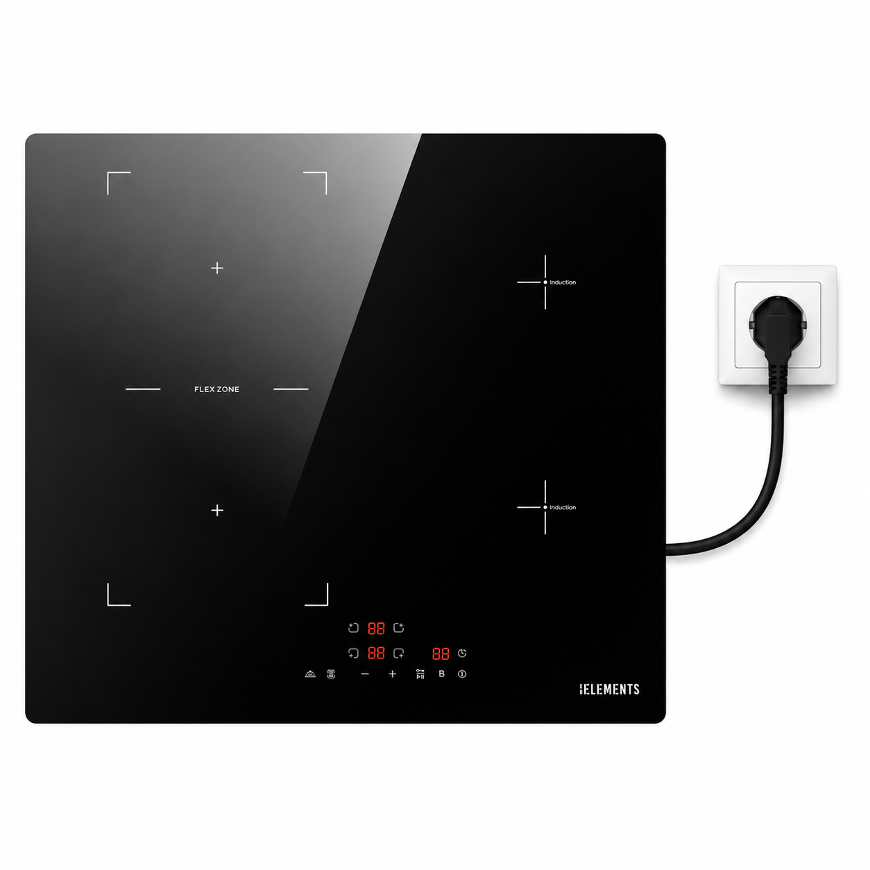 Induktionskochfeld ELK60PB1 Schuko 60 cm Flexzone KB ELEMENTS