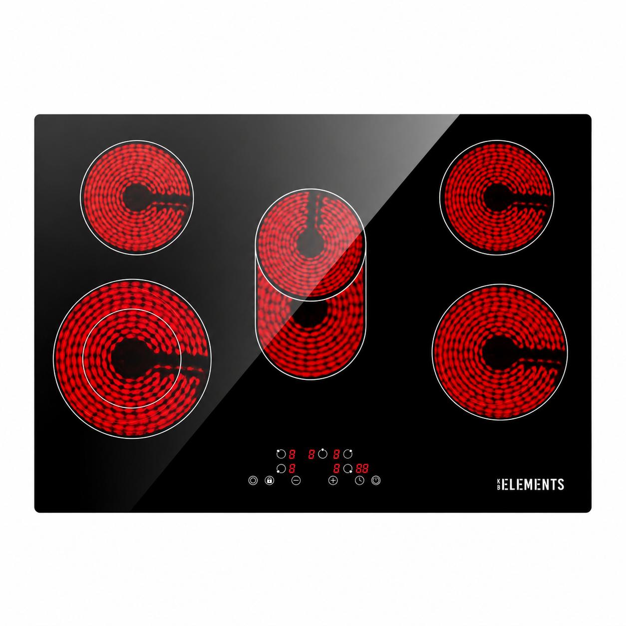 Glaskeramikkochfeld ELK77CR1 77 cm Schwarz 5 Zonen 8400 W Touch Control KB ELEMENTS