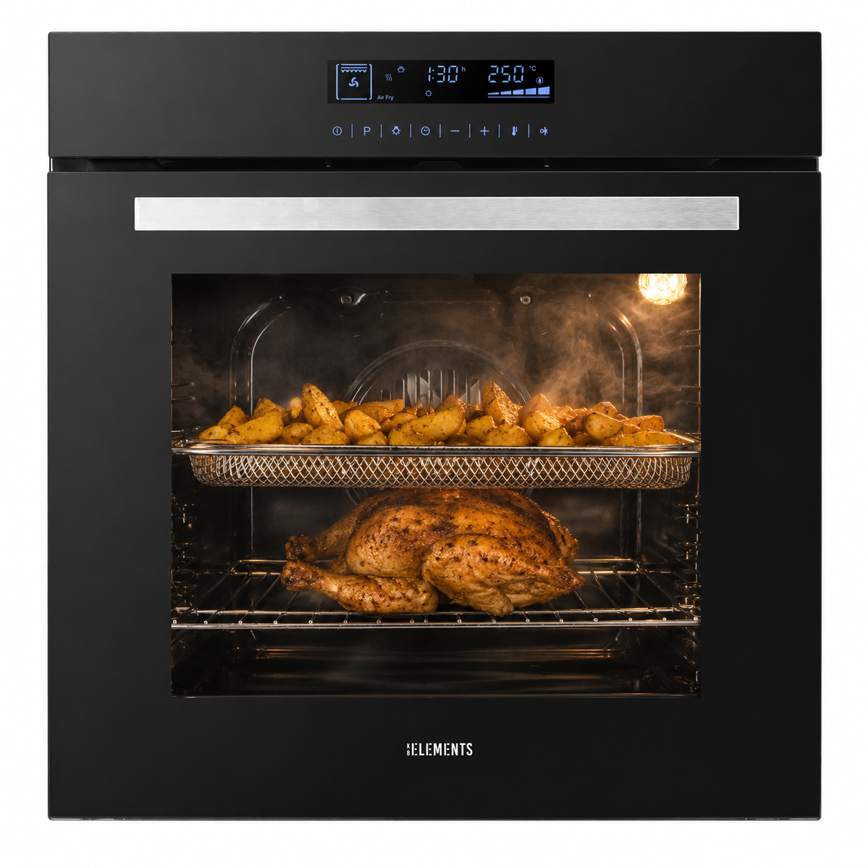 Einbaubackofen ELK75DV2 60 cm Dunkelgrau – Full Touch Display 15 Funktionen A+ KB ELEMENTS