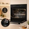 KB ELEMENTS Herdset 2-teilig – Einbaubackofen 60 cm A+ & Glaskeramikkochfeld 77 cm | 5 Zonen, Dual-Zone, Schwarz