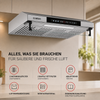Lieferumfang Dunstabzugshaube 60 cm Silber – Aktivkohlefilter Baffle Filter Abluftrohr KB ELEMENTS